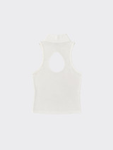 Qipao top with open neckline white