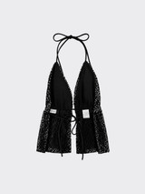 Sequined halter top black