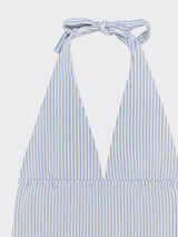 Striped halter top blue