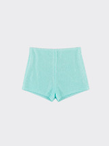 Light blue sequined mini shorts