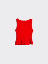 Structured Peplum Top Red
