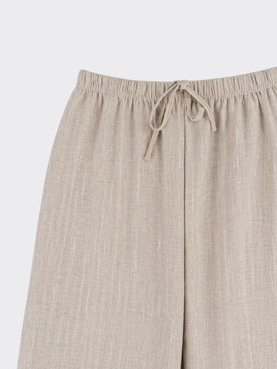 Linen-effect trousers with glitter stripes beige