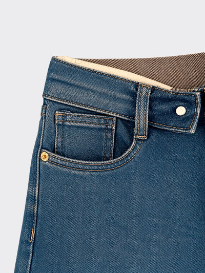 Mid-rise folded-waist jeans