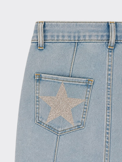 Wide leg jeans with stars on the sides and back blue