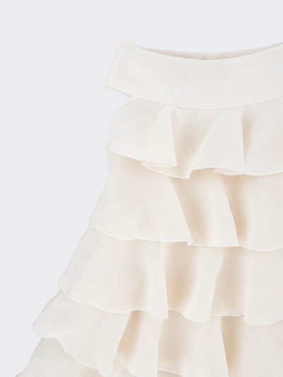 Halter top with layerd ruffles beige