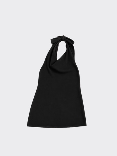 Satin halter top with tie at the back black