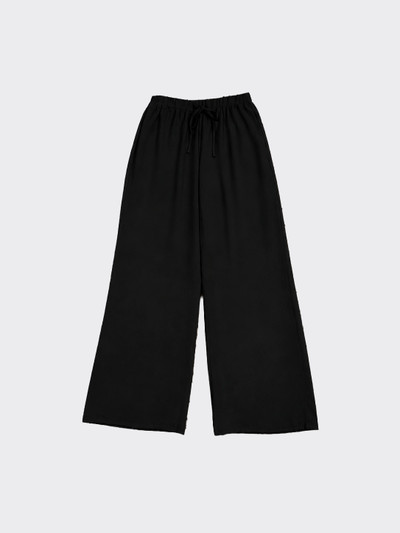 Wide leg satin trousers black