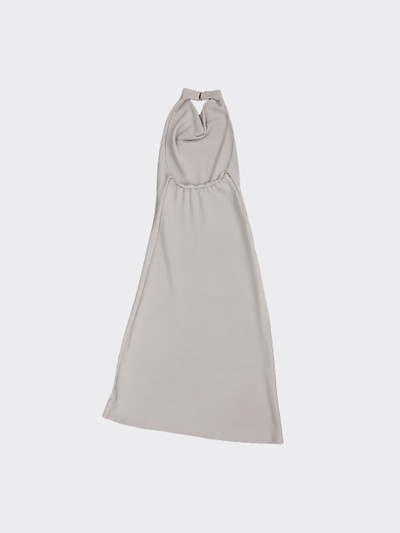 Halter midi dress with open back beige