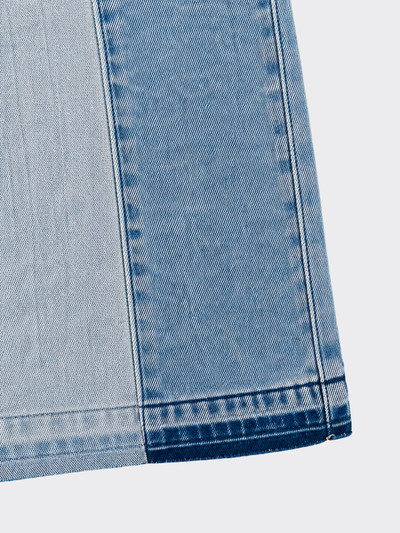 Wide leg patchwork jeans