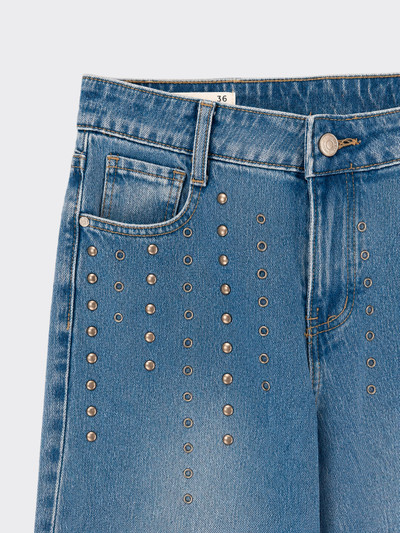 Wide-leg jeans with eyelets