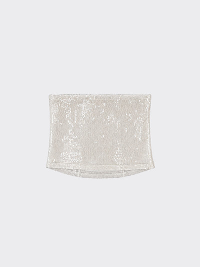 Sequin bandeau top white