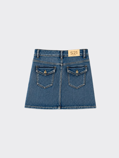Denim skirt with front and back pockets