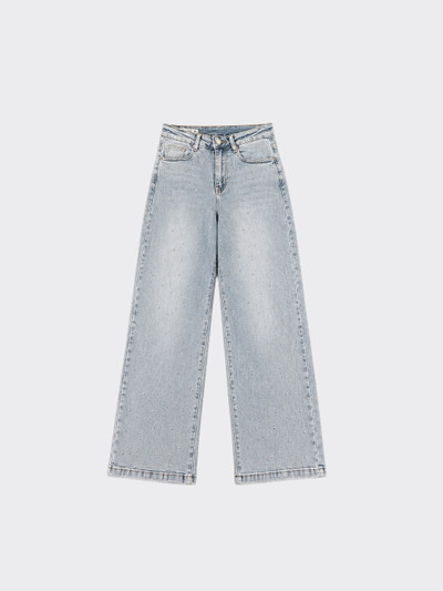 Wide leg jeans with eyelets