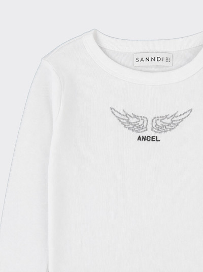 Long-sleeved t-shirt with wing detail white