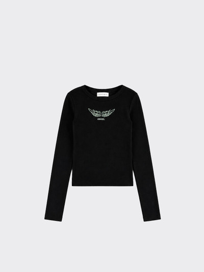 Long-sleeved t-shirt with wing detail black