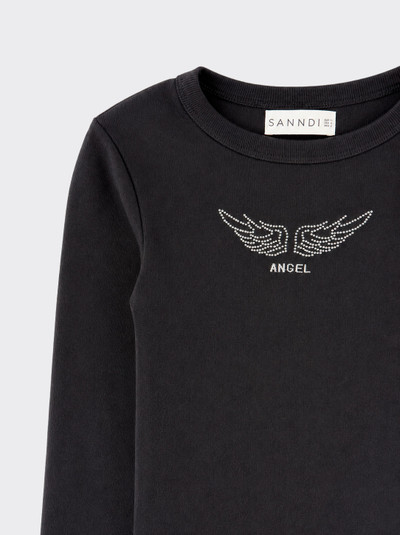 Long-sleeved t-shirt with wing detail black