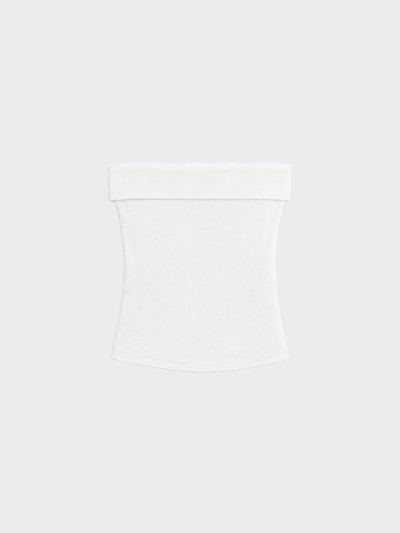 Folded bandeau top with glitter effect white