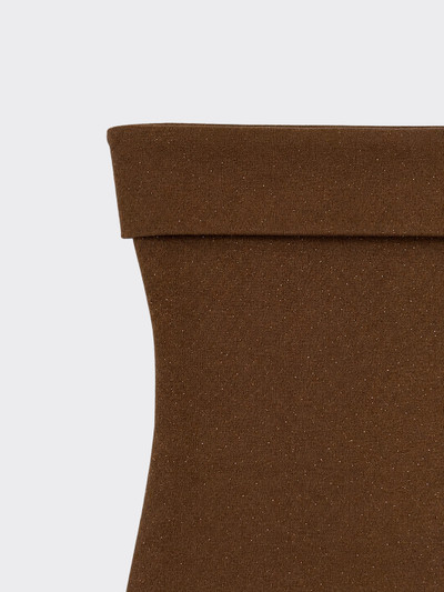 Folded bandeau top with glitter effect brown