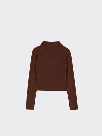 Long-sleeved polo shirt brown