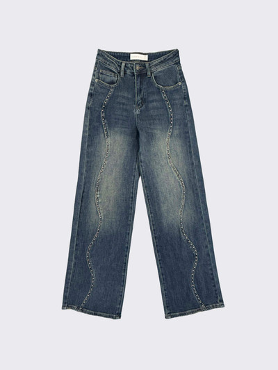 S21 Studded mid-rise jeans