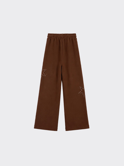 Wide-leg trousers with studded stars Brown