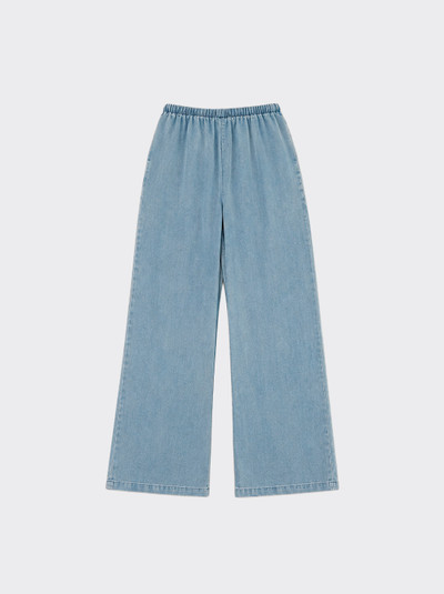 Flowy denim trousers with drawstring