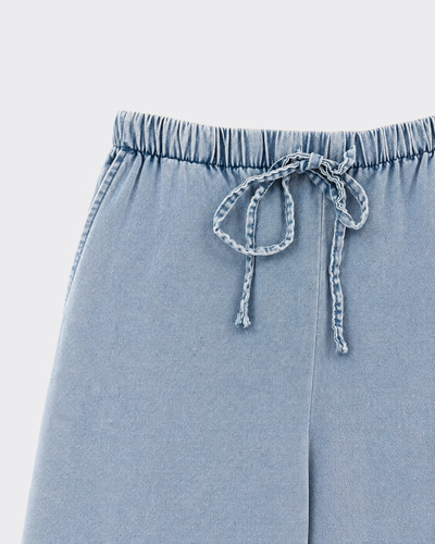 Flowy denim trousers with drawstring