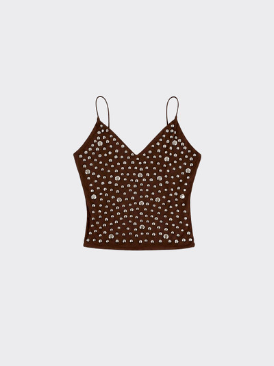 Brown studded tank top