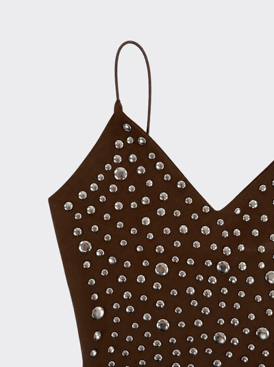 Brown studded tank top