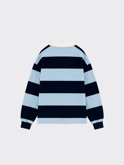 Blue embroidered striped sweatshirt