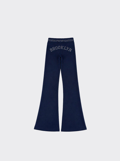 Flare leggings with studs and letters Dark blue