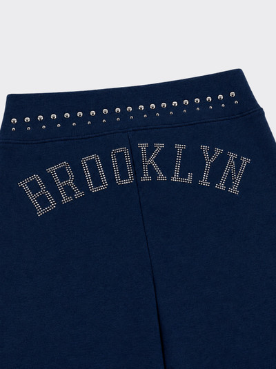 Flare leggings with studs and letters Dark blue
