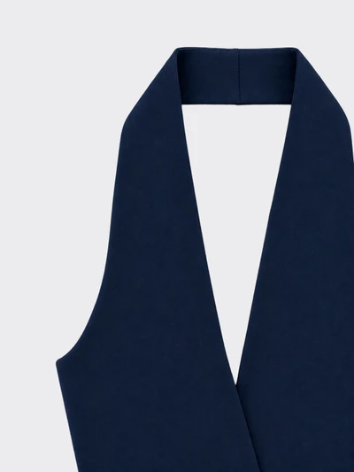 Halter top with crisscross sash Dark Blue