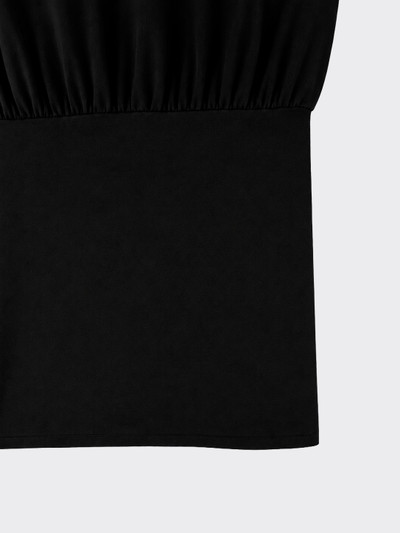 Mini dress with boat neck Black