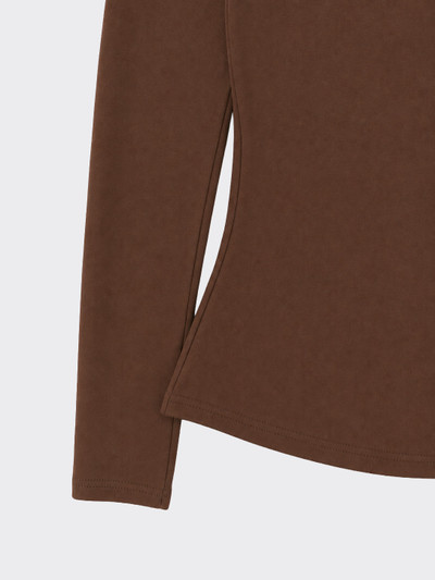 Long-sleeved t-shirt with ruching Brown