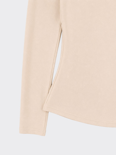 Long-sleeved t-shirt with ruching Beige