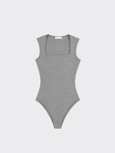 Polyamide bodysuit with square neckline grey