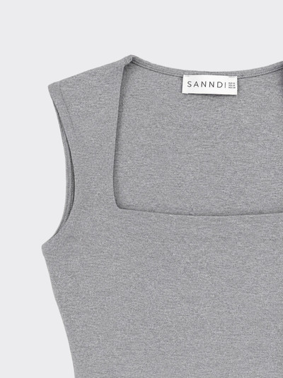 Polyamide bodysuit with square neckline grey