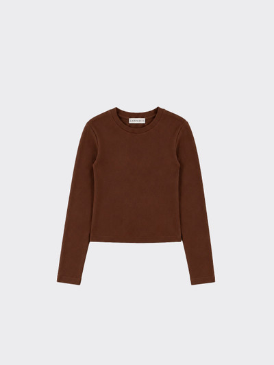 Basic long-sleeved t-shirt Brown