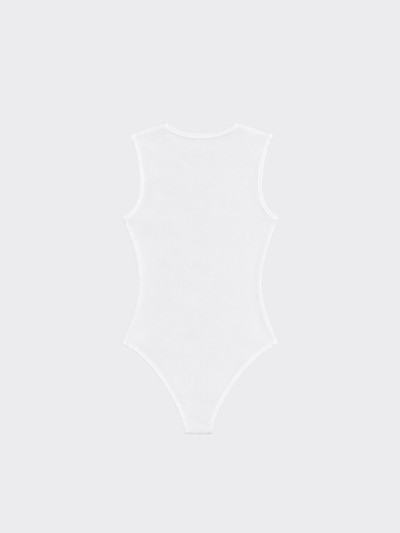 Polyamide bodysuit with runches Beige