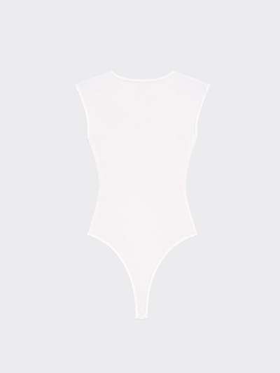 Polyamide bodysuit with runches Beige