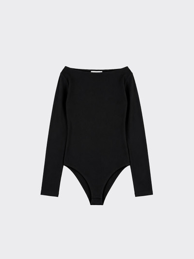 Basic bodysuit with boat neckline Black