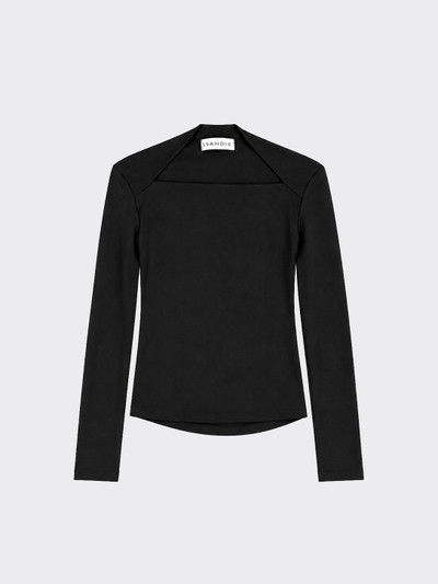 Long-sleeved top with a square neckline Black