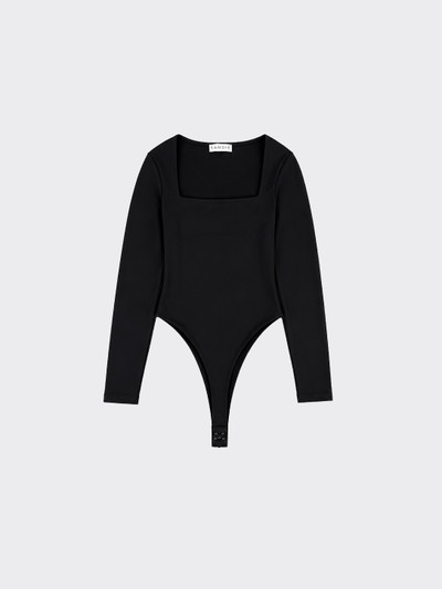 Square neck long sleeve bodysuit Black