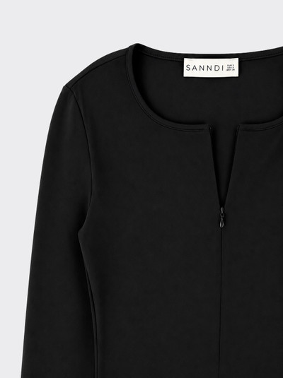 Polyamide zip-up bodysuit Black