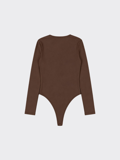 Polyamide zip-up bodysuit Brown
