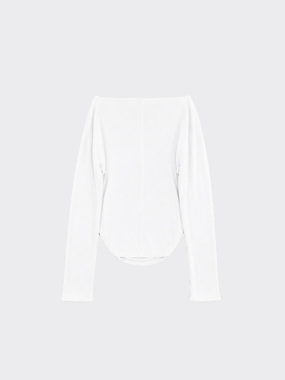 Boat neck top with studs White