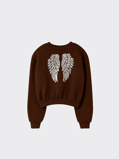 Long-sleeved sweatshirt with wings and studs Brown