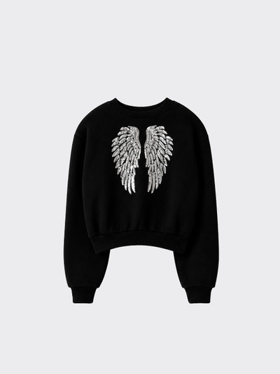 Long-sleeved sweatshirt with wings and studs Black