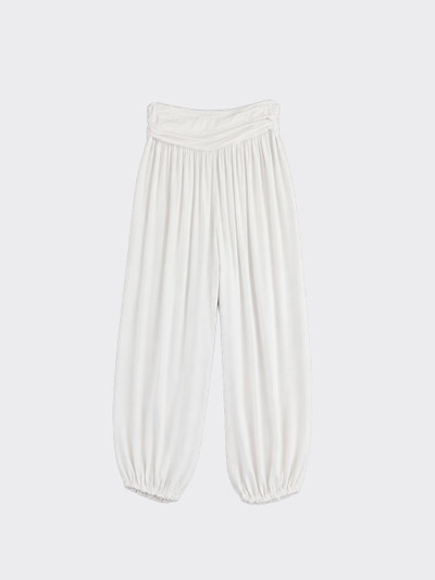 Harem pants with gathered waistband White